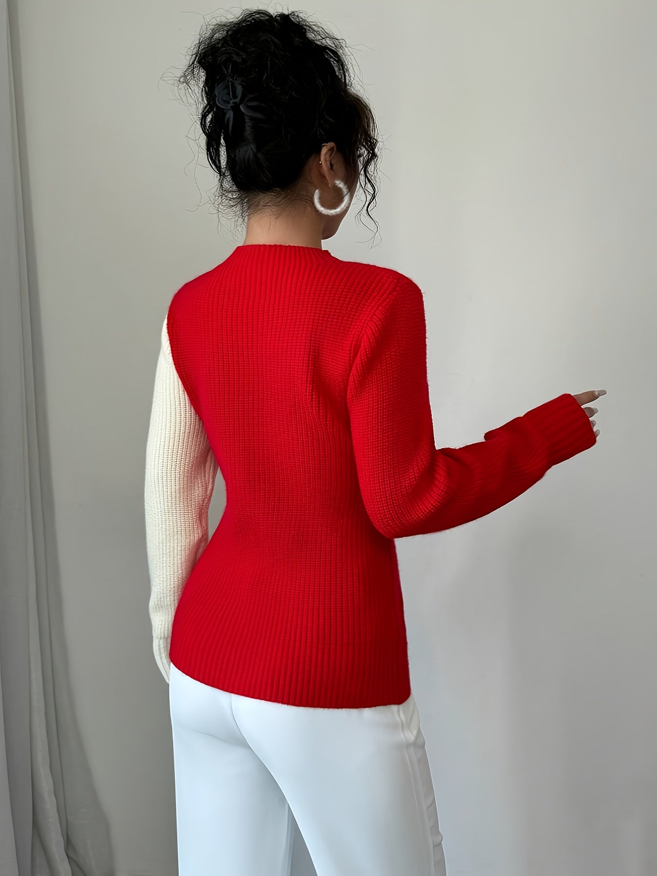 Women's Elegant Sweater Sweationnaire - Winter Warm Round Neck Solid Color Pullover, Regular Fit Cozy Sweaters for Fall/Winter, Versatile Casual & Dressy Outfits (Hand Wash/Dry Clean) - Elegant Special Line Collection