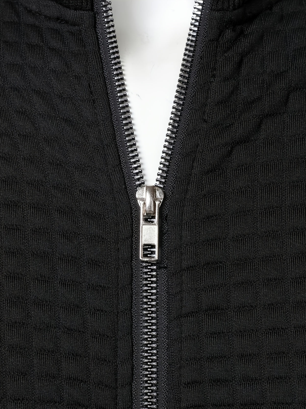 Men's Slim-Fit Jacquard Bomber Jacket with Zipper - Fall/Winter