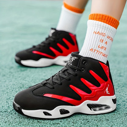 Men's High-Top Basketball Shoes - Heavy-Duty & Stable, Unisex Lace-Up Training Sneakers with Arch Texture and Sole - Ideal for Running, Fitness, Basketball, Walking - Spring/Summer Sneakers - Perfect Gift for Men - Lightweigh - ayq