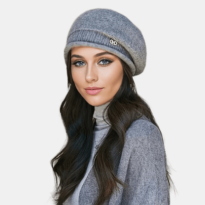 Women's Lightweight Black Beret Hat - Soft, Warm & Elastic Fit