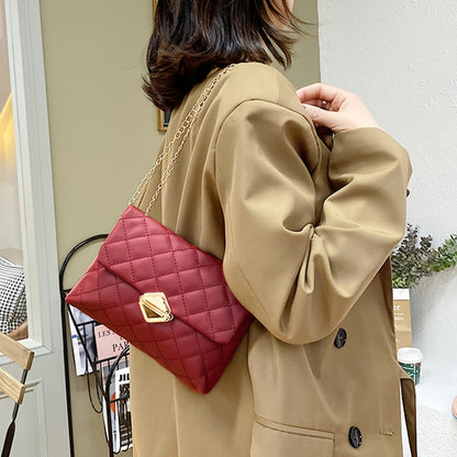 Versatile Rhombus Crossbody Women's Bag Fashion Vintage Chain Shoulder Bag Handbag