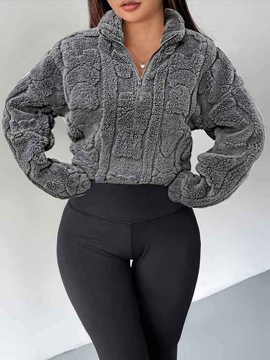 Women'S Casual Long Sleeve Hoodie with Front Zipper - Cozy Fleece-Lined Pullover, All-Season Comfort, Casual Wear Hoodie