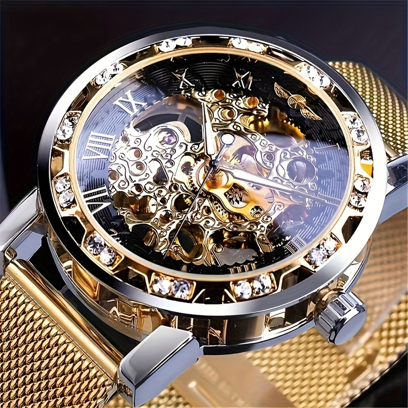 A Genuine Mechanical Watch With A Hollow Design For Men, A Stylish And Cool Famous Watch, A Tech-savvy And Luxurious Hot Sale Men's Watch, A Casual And Versatile Branded Wristwatch.