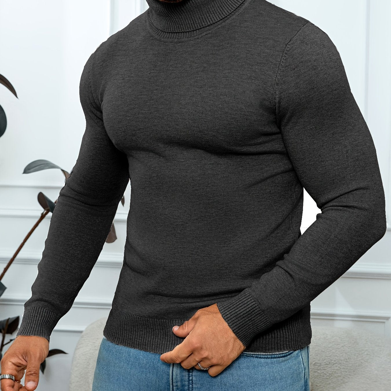 Men'S New Style Available in Multiple Colors, Classic Turtleneck Sweater