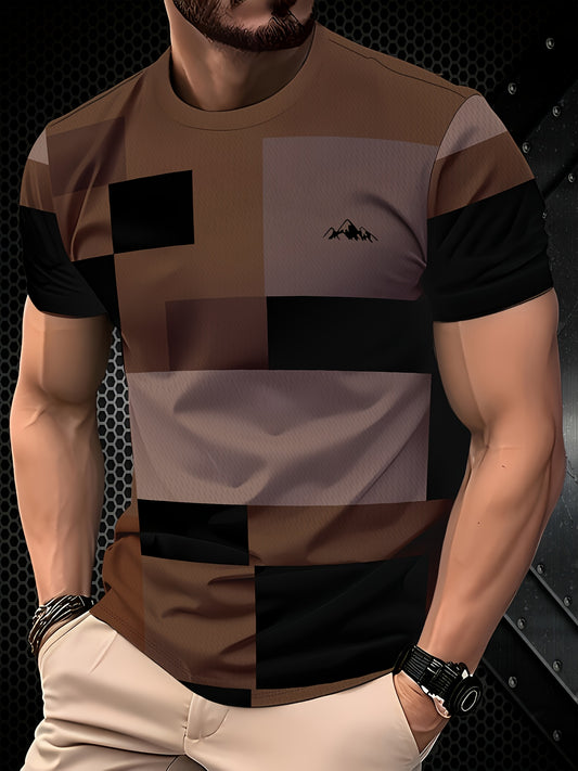 Men'S Stylish Coffee-Themed Graphic T-Shirt - Casual Crew Neck, Short Sleeve, All-Season Comfort Fit, Casual Attire   Modern Casualwear   Comfortable Fit