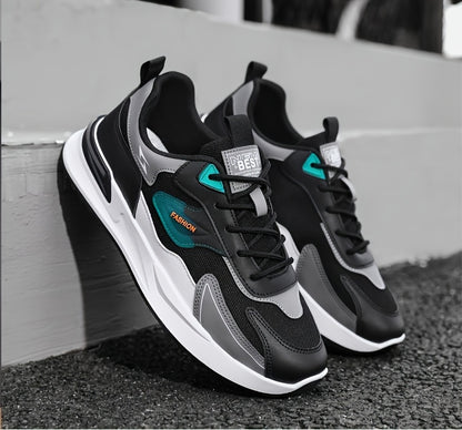 1pc Men'S Cross-Training Shoes | Large Size Casual sneakers for Running and Outdoor Activities, Fashionable, Lightweight, All-Season, Fabric Upper and Sole, PVC Sole, Lace Closure - Warrenxilu - ayq