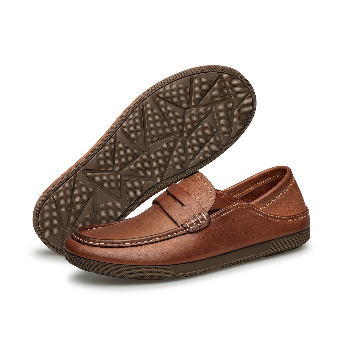Men's Premium Washed Cowhide Loafers Soft Slip-On Casual Shoes