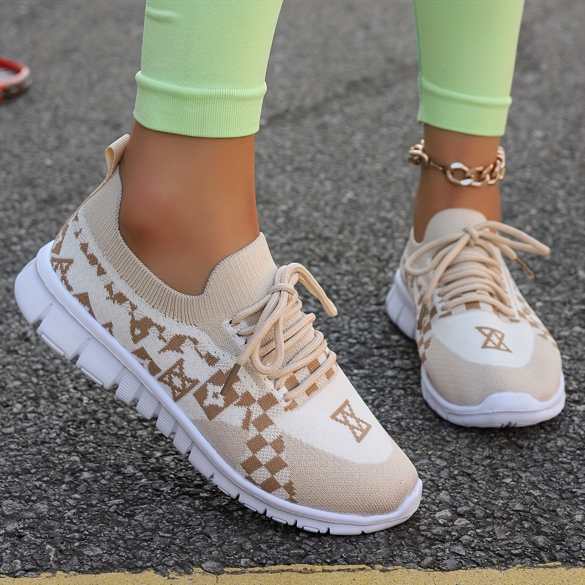 Women's Casual Sneakers Comfort Sport Shoes Fabric Knit Breathable Slip-On All-Season Walking Flats - EVA Sole Non-Slip Athletic Running Footwear - Taizhou North America  Europe Exclusive