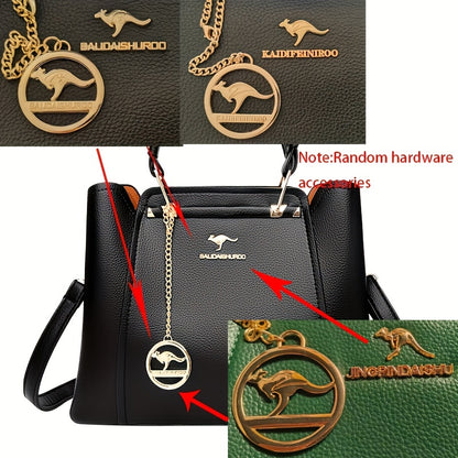 Elegant Women's Fabric Handbag with Metal Accents - Versatile Style
