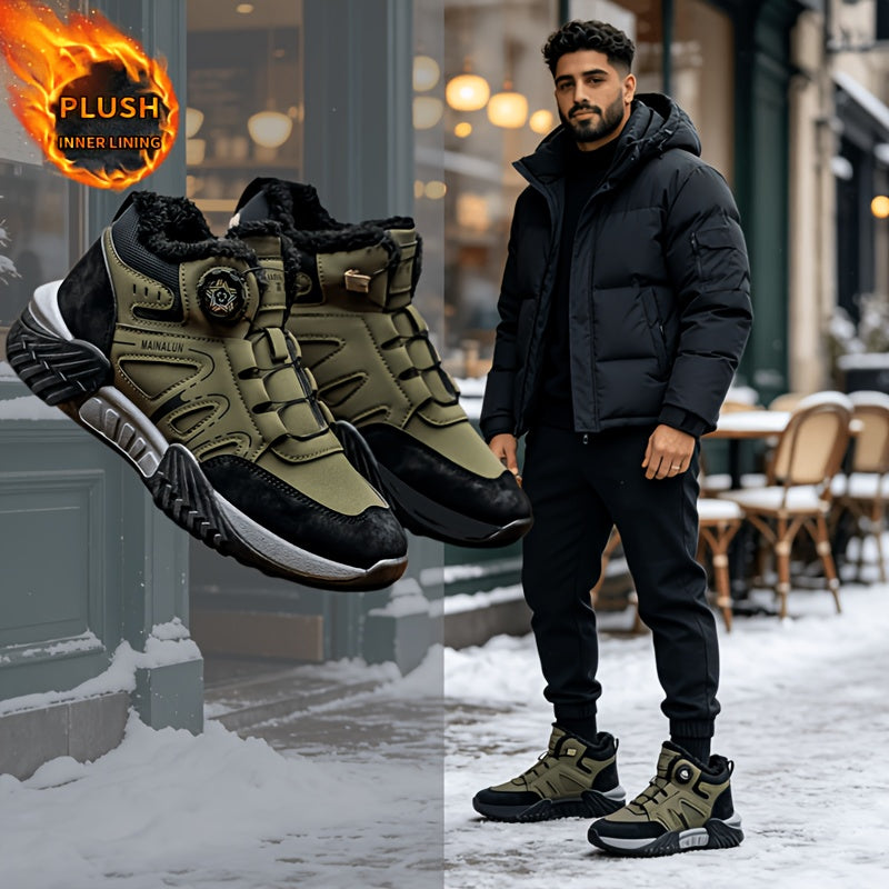Men's Winter Outdoor Lace-Up Snow Hiking Ankle Boots