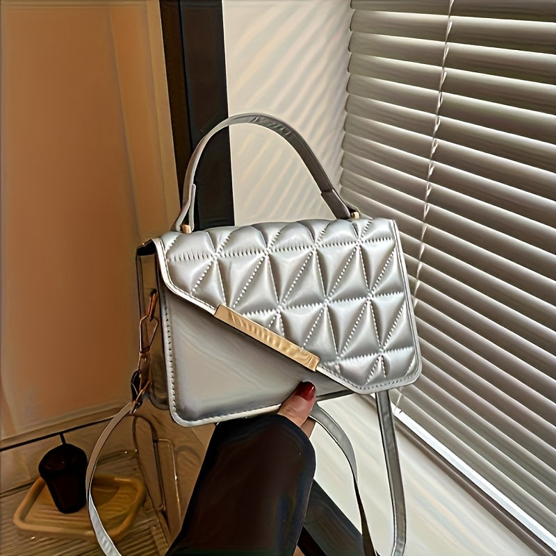 1pc Stylish Quilted Crossbody Bag for Women - Adjustable Strap & Magnetic Clasp Closure, Lightweight Durable Design for Everyday Work Outings, Multiple Colors Available