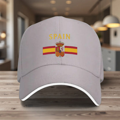 Men's Lightweight Adjustable Spanish Flag Sports Cap