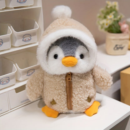 24.89 cm Penguin Plush Toy Pink Dressed Up Penguin Zippered Blue Penguin Brown Stuffed Animal Doll Holiday Gift