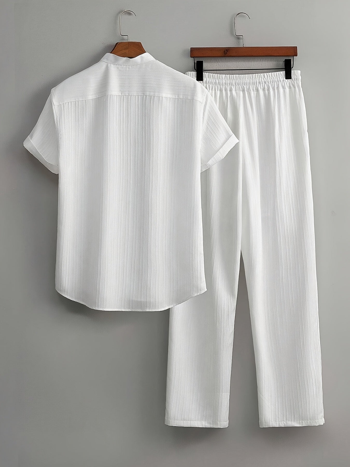 Men's Casual Short Sleeve Lapel Shirt and Trousers Set