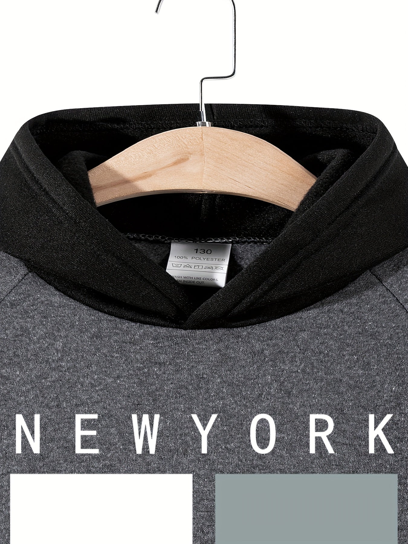 2pcs Boys' Oversized Hooded Sweatsuit & Jogger Pants Set with Letter Print - Beige & Brown Casual Winter Outfits, Thick Warm Fabric, Machine Washable, Pockets, Elastic Waist & Cuffed Hem for Play & Casual Attire - Ideal for L