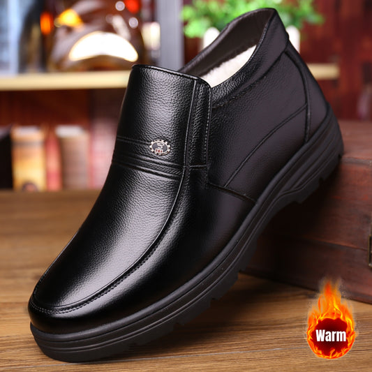 Men'S Extreme Cold Weather Boots - Slip-On Winter Shoes with Thick Warm Lining & Toe Bumper, Genuine Leather Upper, Non-Slip Rubber Sole - for Ice, Snow, and Everyday Winter Use - Boots for Everyday & Formal Occasions, Outdoo