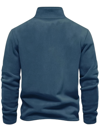Men'S Heavyweight Full-Zip Hoodie - Thermal Winter Jacket with Zipper Closure, Stand Collar, Long Sleeve Cold Weather Coat for Skiing, Commuting - Thick Insulated Outerwear (Solid Color) - Easy-Care Zipper Front Closure, Wint