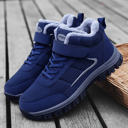 Men's & Women's All-Black Winter/Fall Sneakers - Comfortable Slip-Resistant Arch & Cushioned Insole, Lace-Up or Closure, Slip-Resistant Rubber Sole, Warm Round-Toe Design - Casual & Light Sports Shoes for Elderly, Seniors, Wa