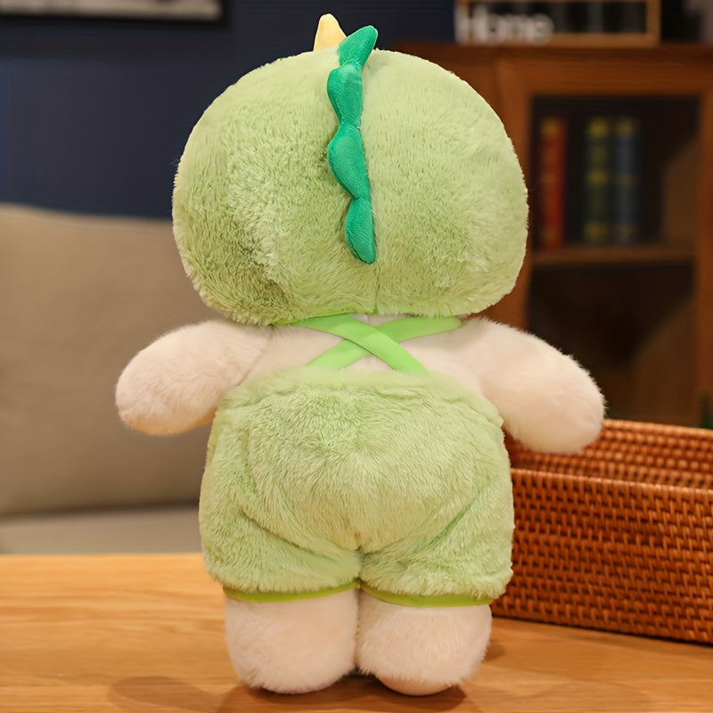 28Cm/11Inch White Bear Plush Toy with Outfits, Furry Bear Stuffed Animal Dressed in Pig, Rabbit, Chick, And Dinosaur Attire, Adorable And Cozy Decorations, Perfect for Birthday Surprises, Christmas Gifts for Boys, Girls, Kids