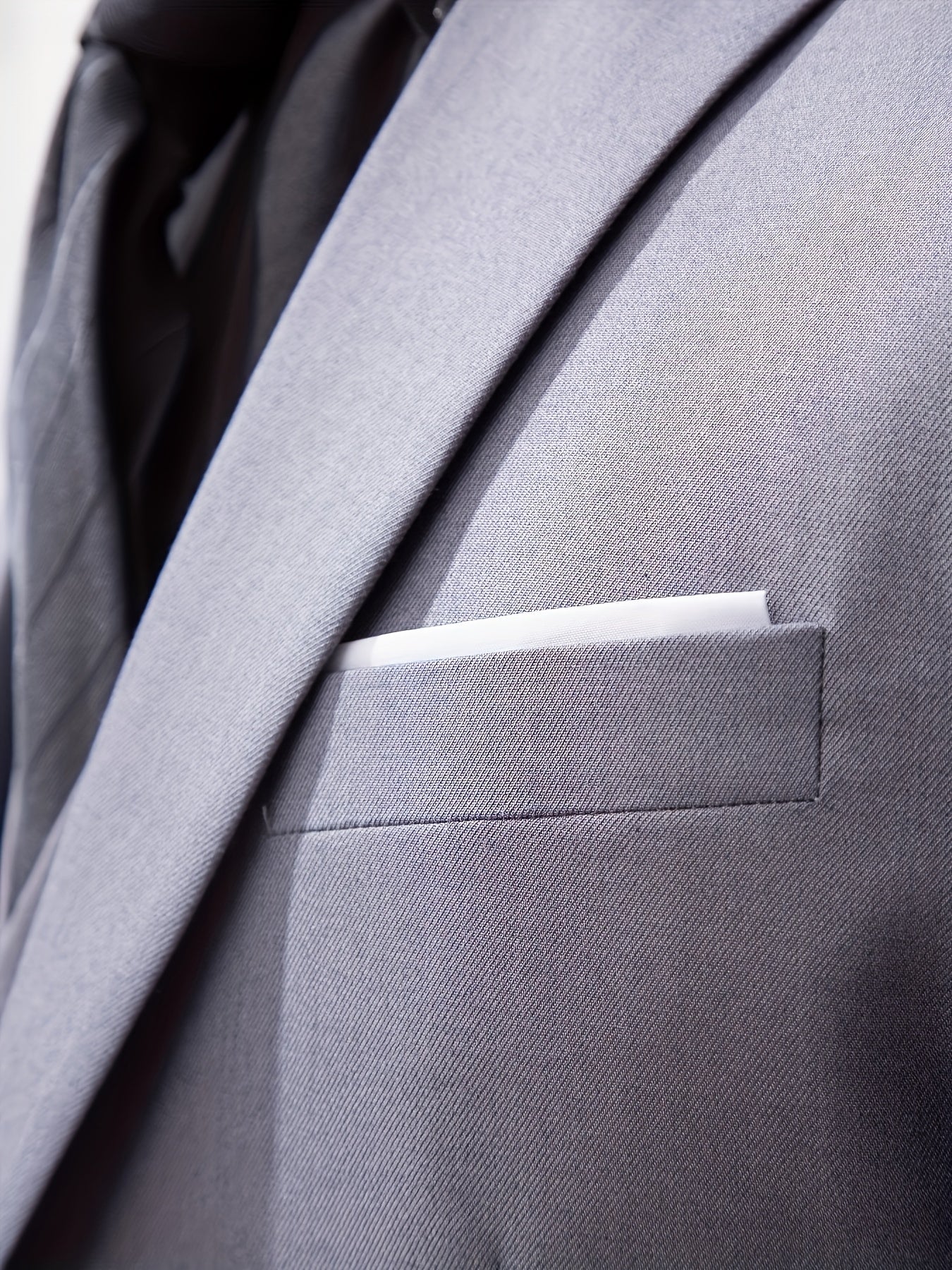 Men's 3-Piece Polyester Suit Set with Vest & Pocket Square