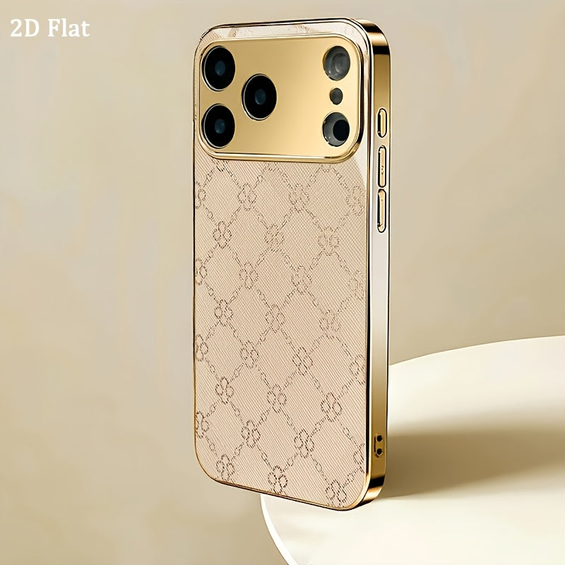 Luxury Gold-Plated Tempered Glass iPhone 18 Pro Max Case