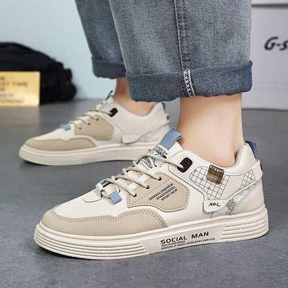 Men's Stylish Athletic Sneakers - Durable, Non-Slip, Thick Sole for Height Boost  Shock Absorption, Casual Campus Trend, Versatile Lace-Up Design
