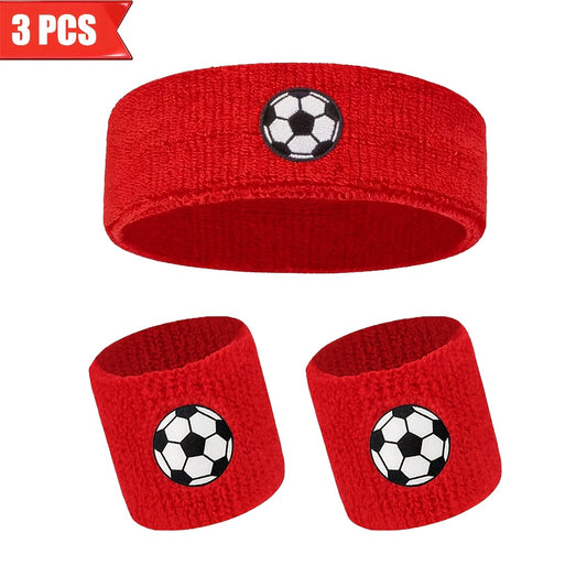 3pcs Breathable Headband and Wristband Set for Sports