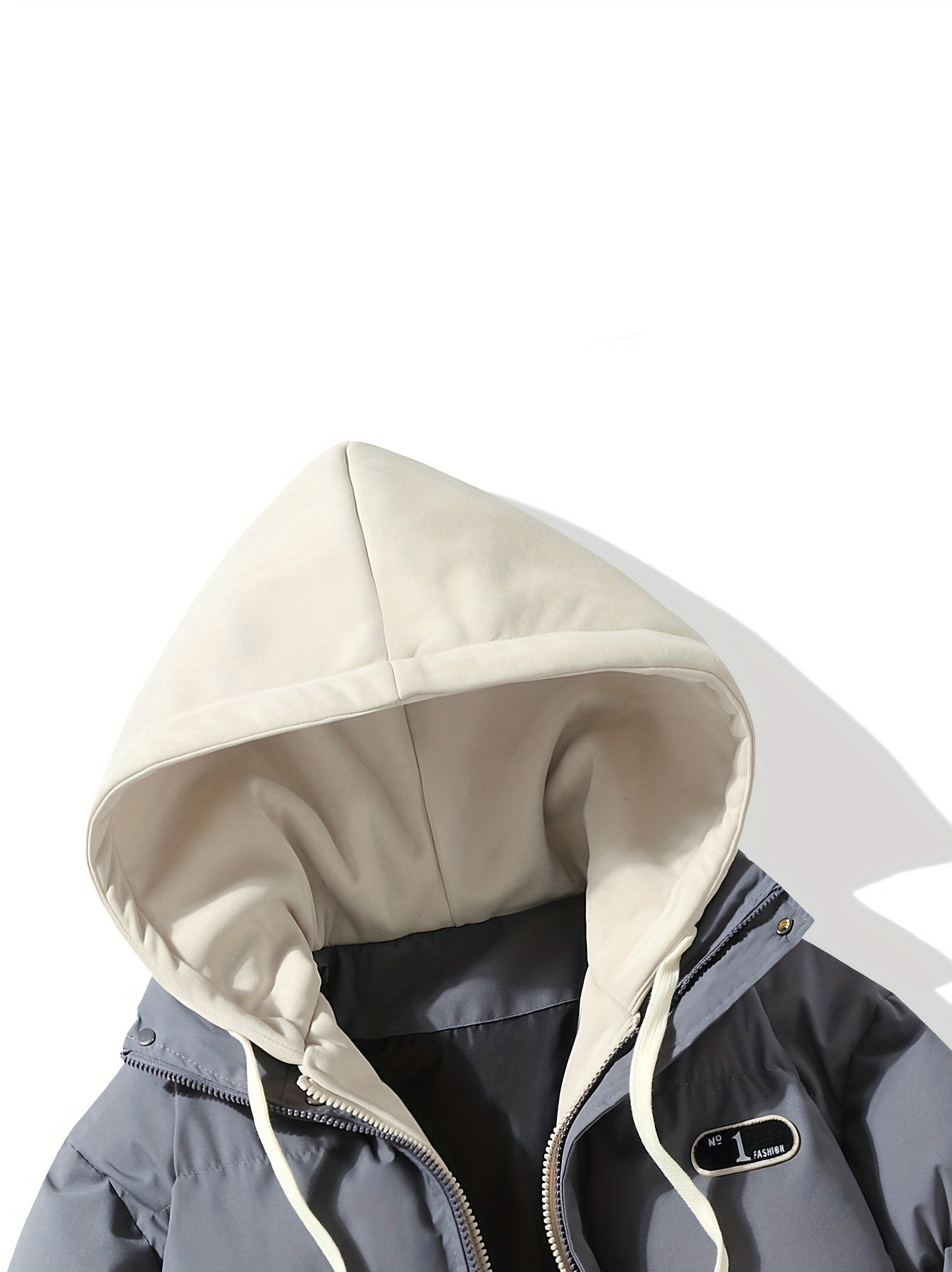 Men's Autumn and Winter Casual Fashion Faux Two-Piece Outerwear, Trendy Thickened Warm Comfortable Hooded Jacket