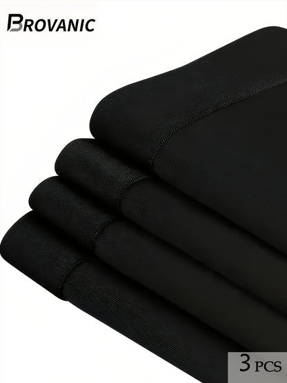 Men's 3-Pack Solid Color Briefs with Letter Waistband