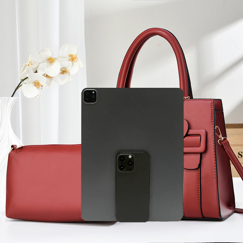 Women's Large Black PU Leather Single Shoulder Crossbody Bag