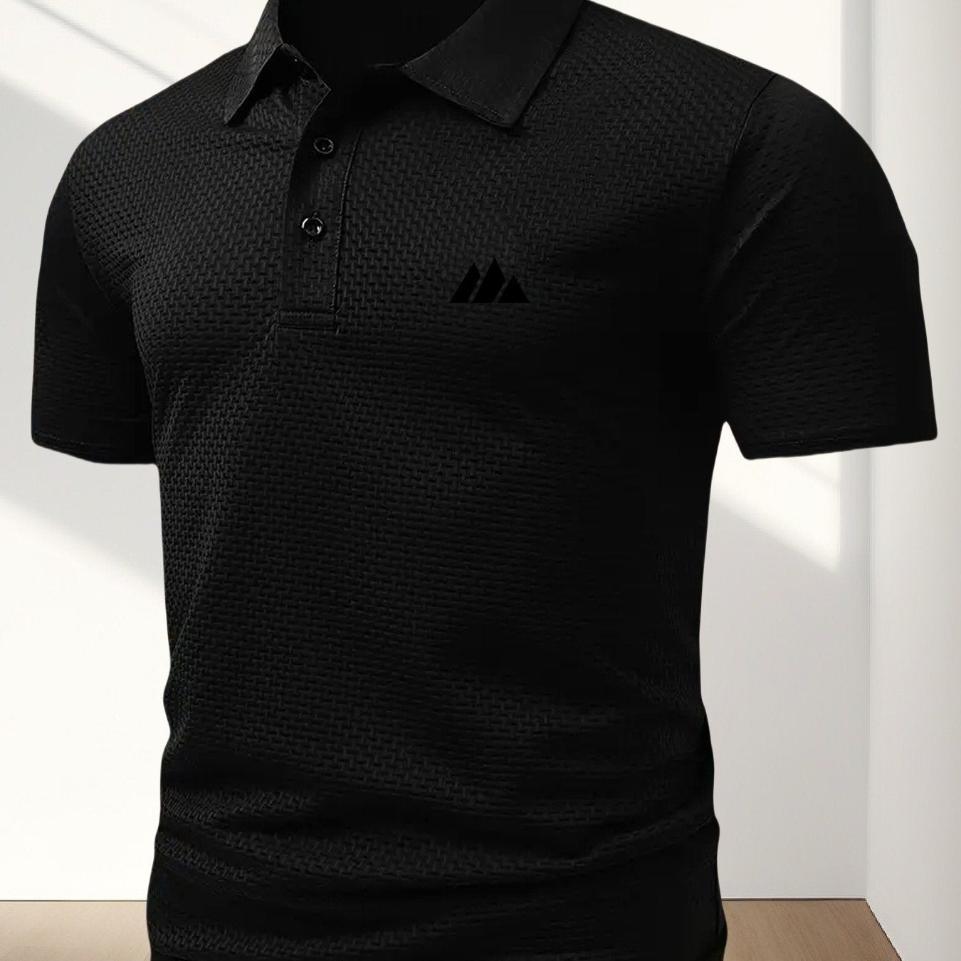 FS1128 Style Men'S Jacquard Polo Shirt with Unique Print Patterns, Casual Short Sleeves, Summer Fashion, Breathable Embossed Top, a Perfect Gift - ayq