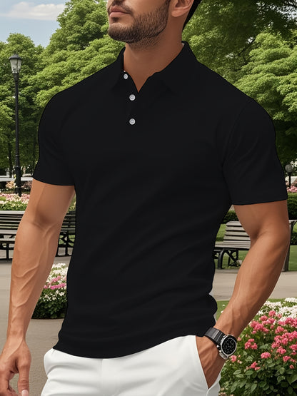 Men's Lightweight Breathable Shirt - Quick-Dry Polyester Button-Up Collar Formal & Casual Business-casual Office Wedding Party Attire - Easy-Care Everyday & Special Occasion Shirt, Easycare Fabric