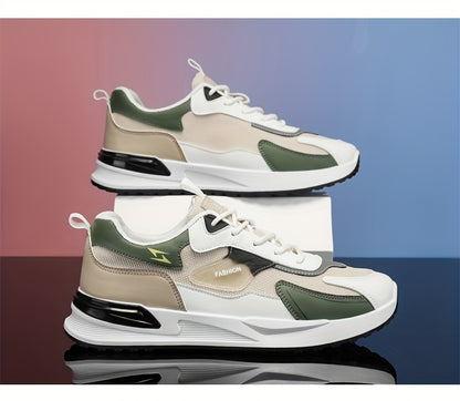 Men's Plus Size Canvas Sneakers - Trendy Casual Running Shoes with Air Cushion, Breathable Fabric Upper, Low-Top Design, and Durable PVC Sole for Casual Attire, Walking, and Skateboarding