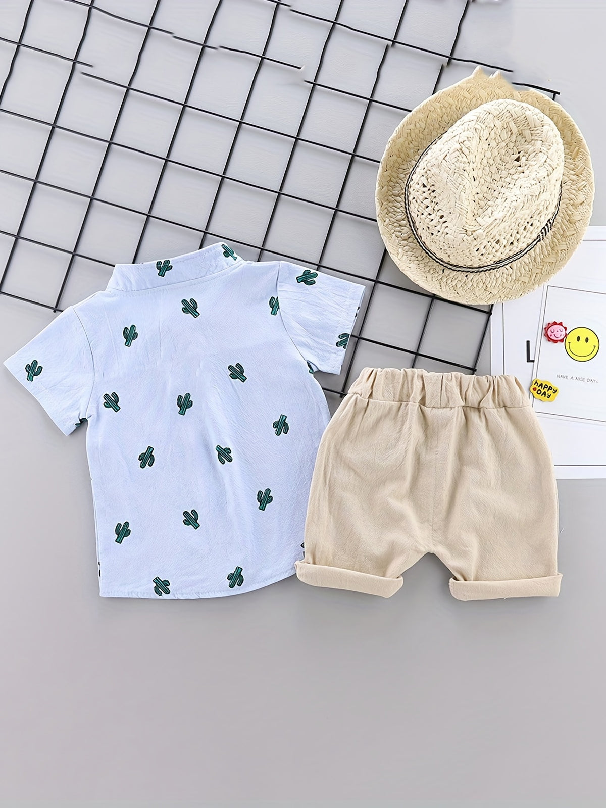 Kids' Cotton Dinosaur Print Shirt & Shorts Set for Summer - ayq