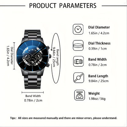 HIKUN 5pcs Men's Luxury Accessory Gift Set - Watch, Wallet, Keychain, Fashion Glasses, Pen Bundle with Zinc Alloy Strap & Quartz Movement Watch - /Anniversary Gift for Him, Dad, Boyfriend (Complete Surprise Set)