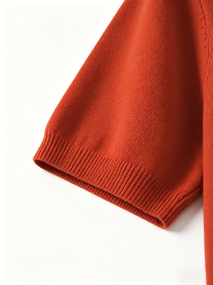 Men's Casual Knit Short Sleeve Crew Neck Sweater