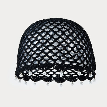 Breathable Sequin Pearl Acrylic Hat for Valentines Day