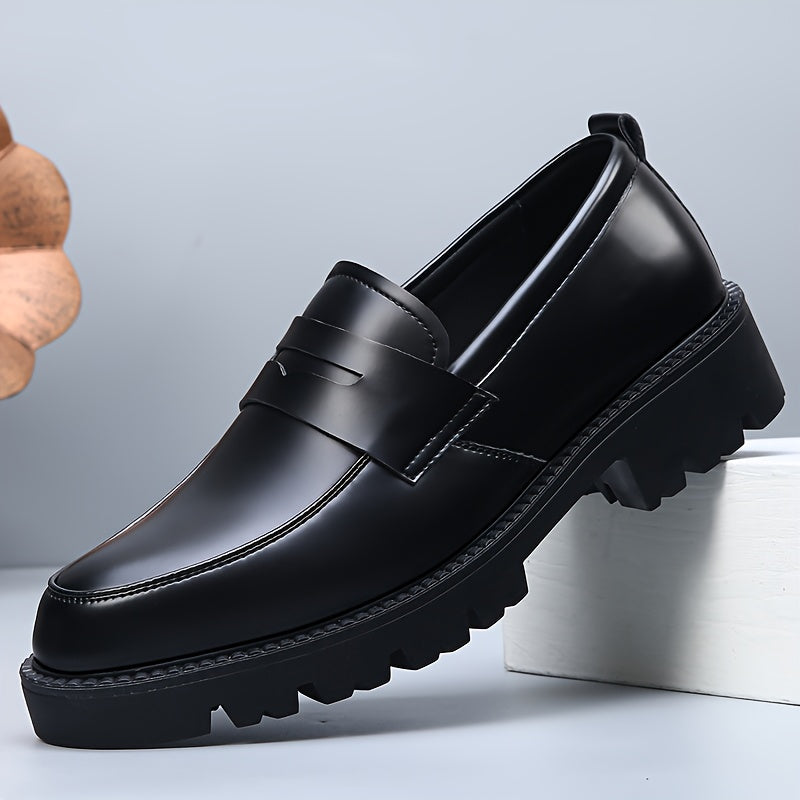 Men's Genuine PU Leather Business Casual Slip-On Shoes