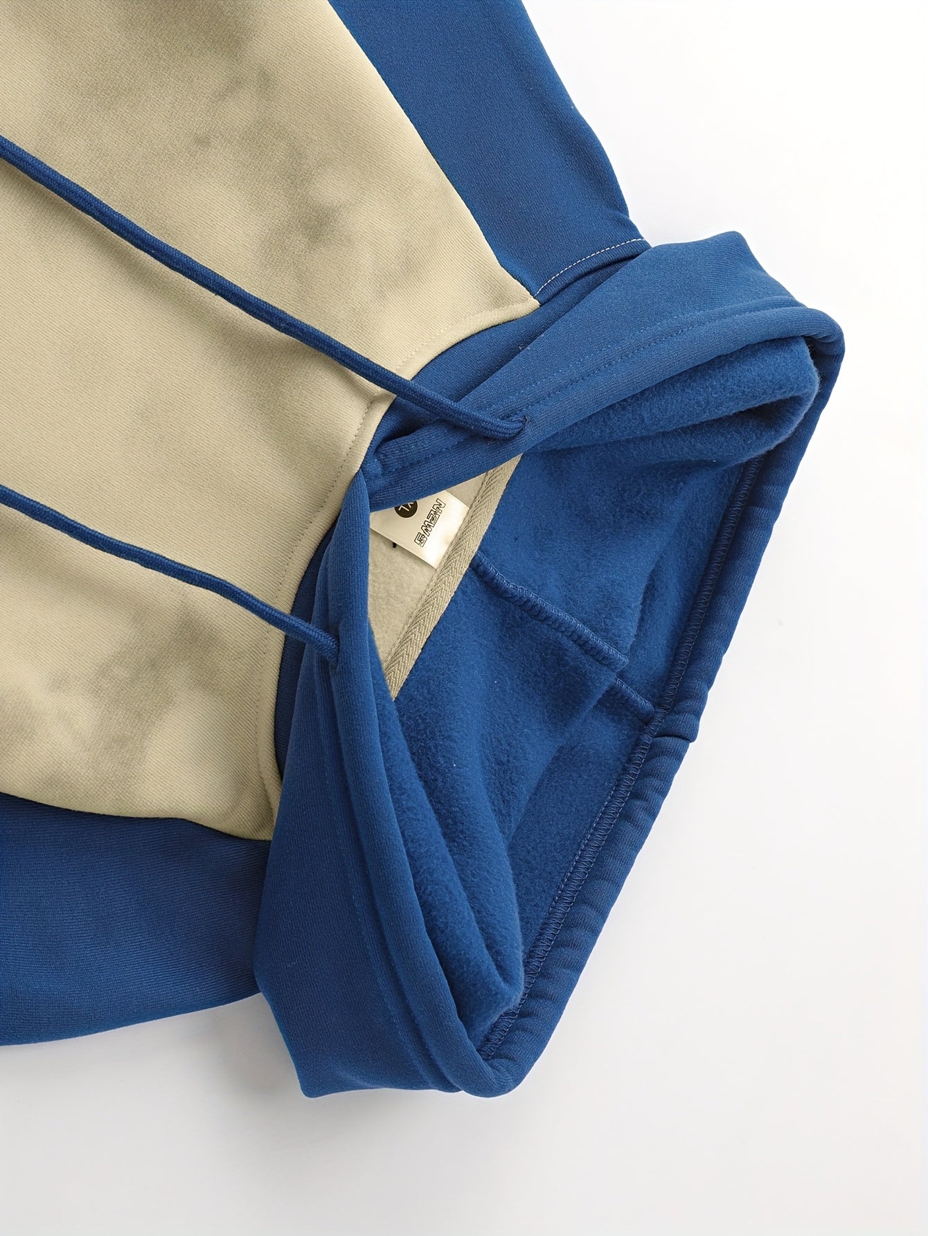 New Trendy Fashion Raglan Sleeve Colorblock Hoodie and Loose Cuffed Drawstring Cargo Pants with Multiple Pockets, Casual Daily Comfortable Versatile Breathable Hooded Sweatshirt and Loose Long Pants 2pcs Set with Stylish Prin