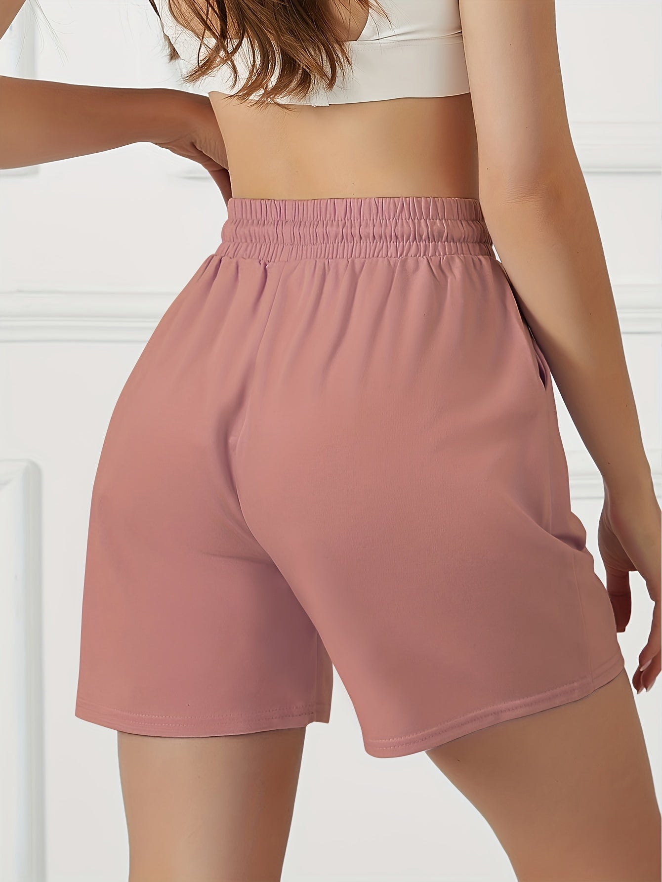 Women's Summer Drawstring Athletic Shorts with Front Pockets