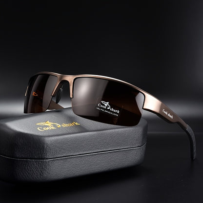 Men's Lightweight Retro Fashion Glasses with Dark TAC Lenses