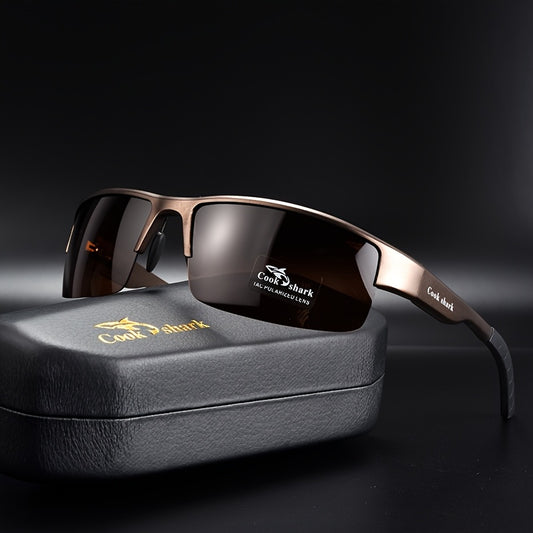 Men's Lightweight Retro Fashion Glasses with Dark TAC Lenses