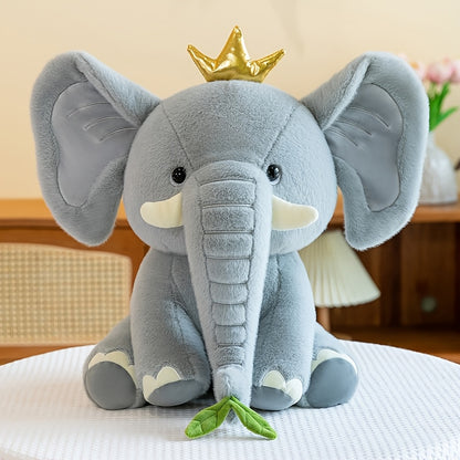 25cm/9.84in New Healing Crown Elephant Doll Plush Doll Artifact for Friends