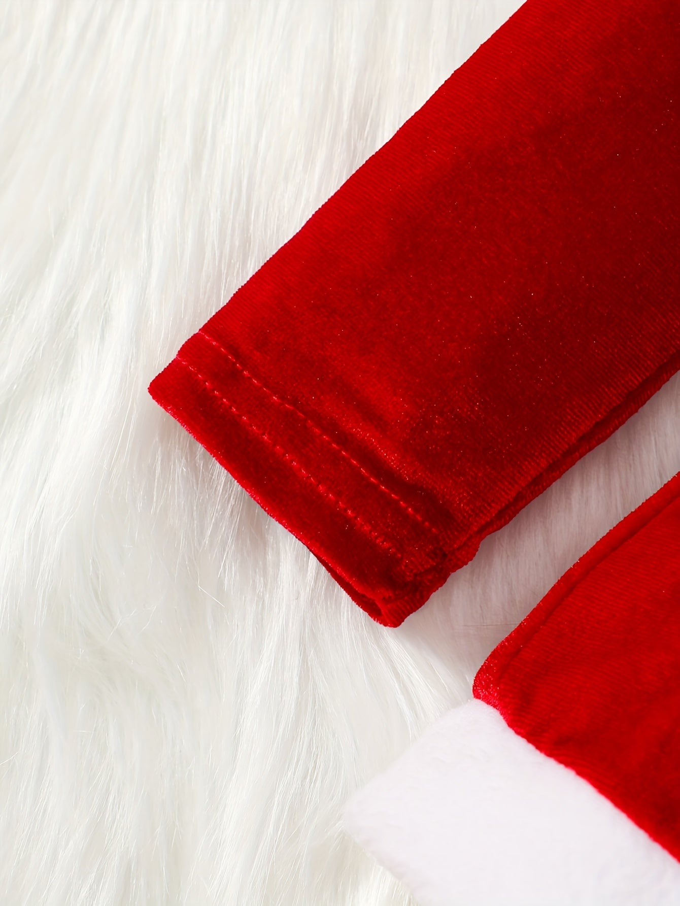 2pcs Golden Velvet Flutter Sleeve Lace Belt Decorated Long Sleeve Bodysuit with Fluffy Skirt + Bow Headscarf Set Autumn and Winter Christmas Cute Party Outfit, for Outdoor