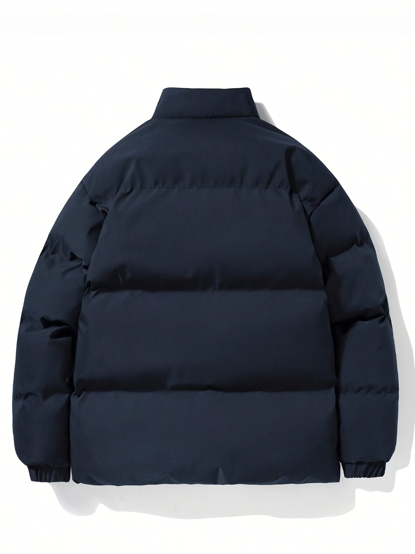 Yilong OBM Men's 2025 Fleece-Lined Winter Coat - Stand Collar Padded Insulation, Machine Washable Polyester, Solid Color Casual Jacket with Zipper Closure for Cold Weather, Winter Jacket, Outdoor Clothing, Minimalist Design,