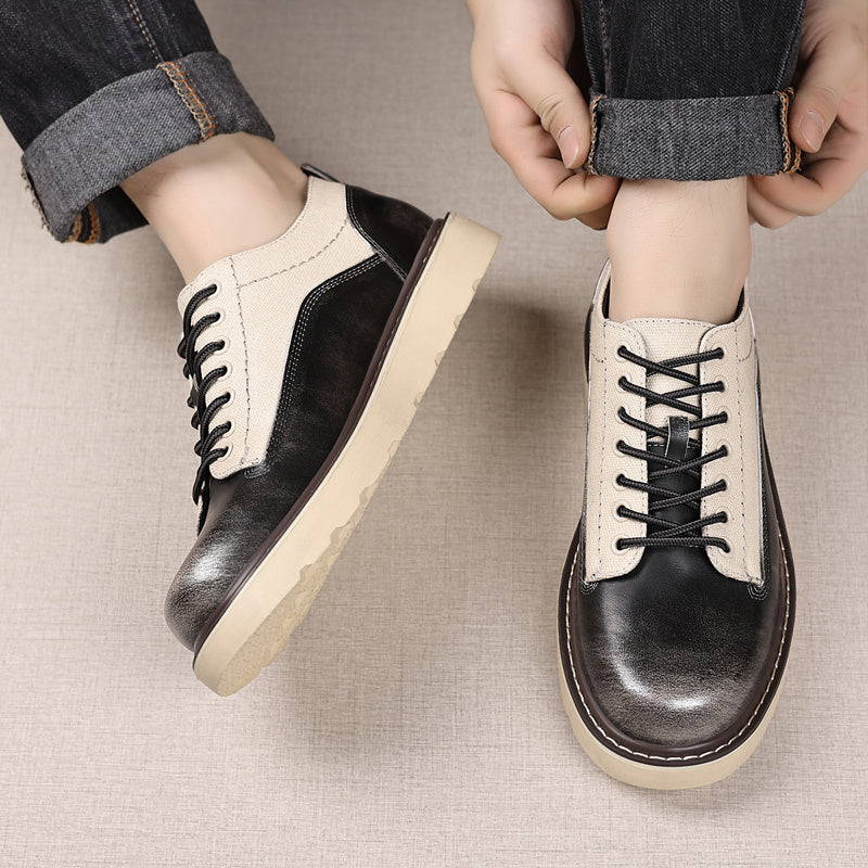 Men's Retro Lace-Up Dress Shoes Wide Fit for Casual & Business