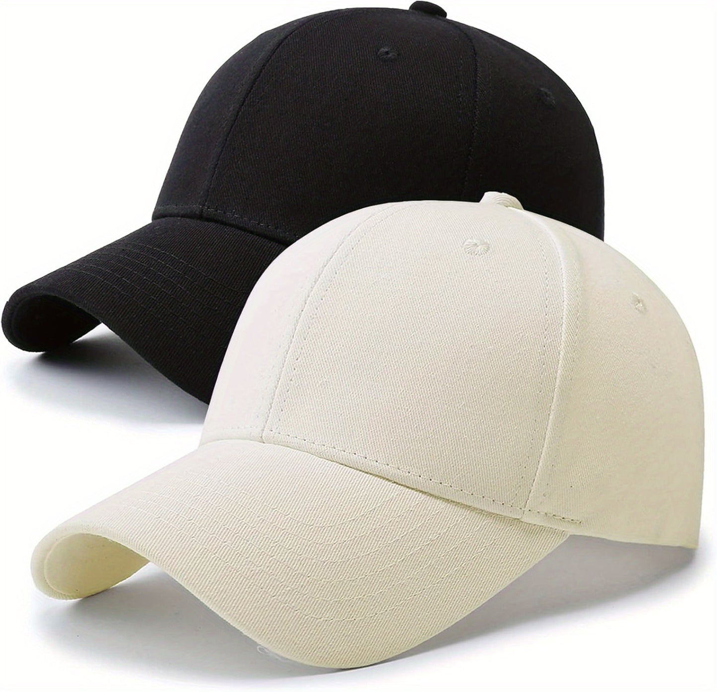 2 Pack Lightweight Baseball Caps for Men & Women - 100% Polyester Golf Dad Hats with 6-Panel Design, Breathable Unisex Casual Hats for Father’s Day, Golf, Sports & Outdoor Activities (Grey & Black), Father's Day Gift, Versa