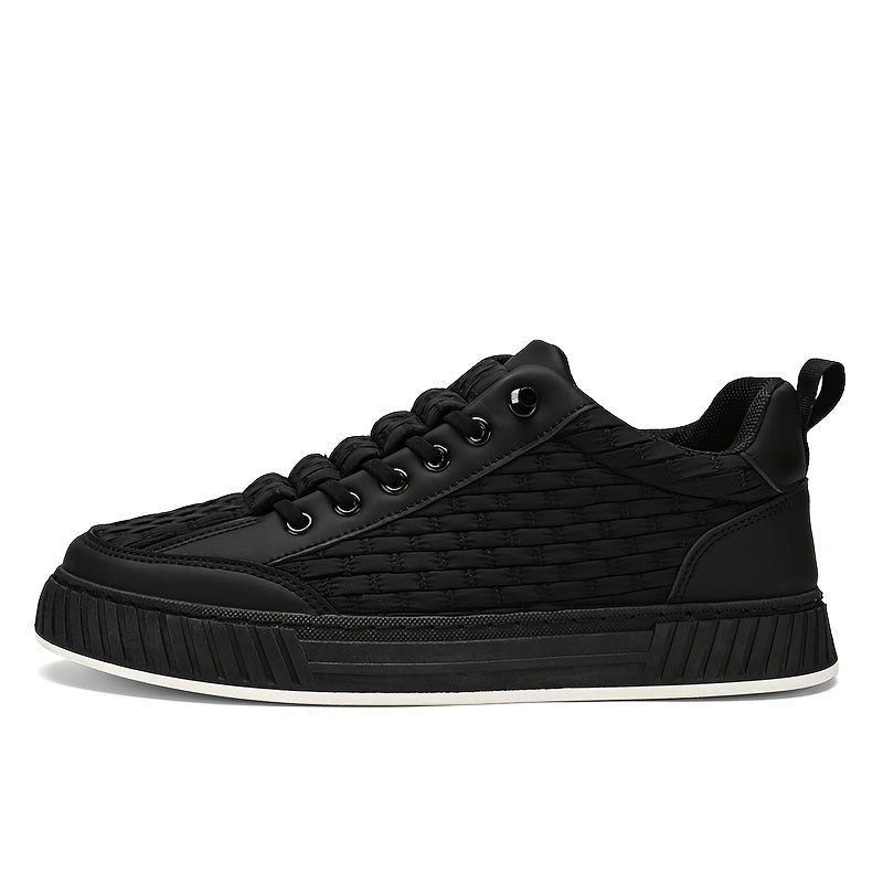 Unisex Casual Sneakers with Elastic Band, Low-Top PU Fabric