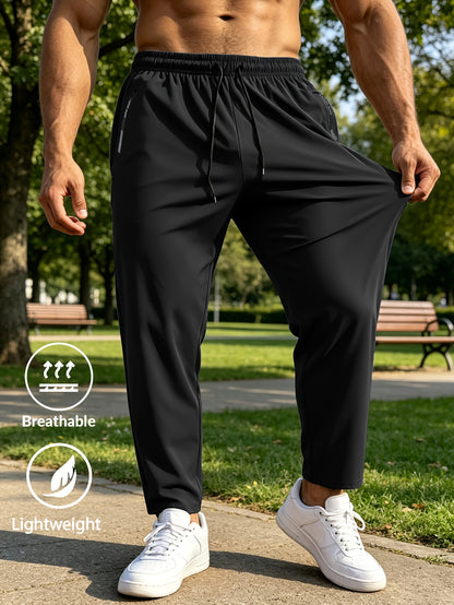 Men's Lightweight Stretch Casual Pants with Drawstring Waist