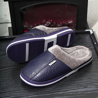 Men's Oversized Plush Winter Slippers Soft Warm Indoor Shoes